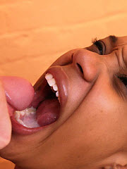 Ebony pornstar swallows multiple loads of cock snot