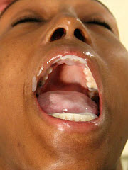 Black dick slurper brushes her teeth with cum paste